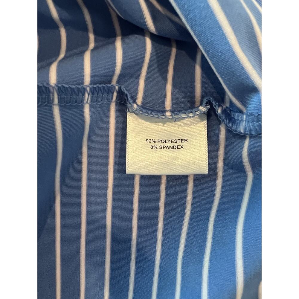 PETER MILLAR XL Summer Comfort Polo Mens Blue- White Stripe Golf Vacation Preppy - Picture 12 of 13